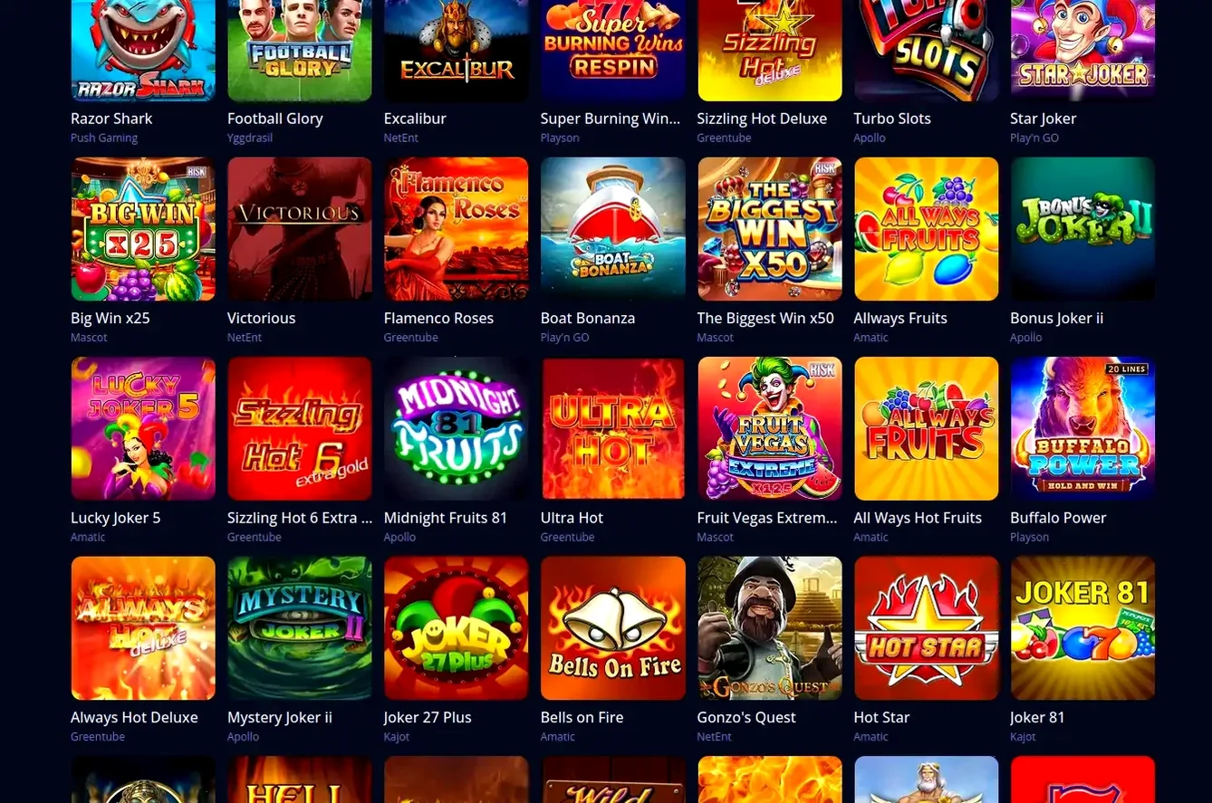 Friday Roll Casino Spieleauswahl